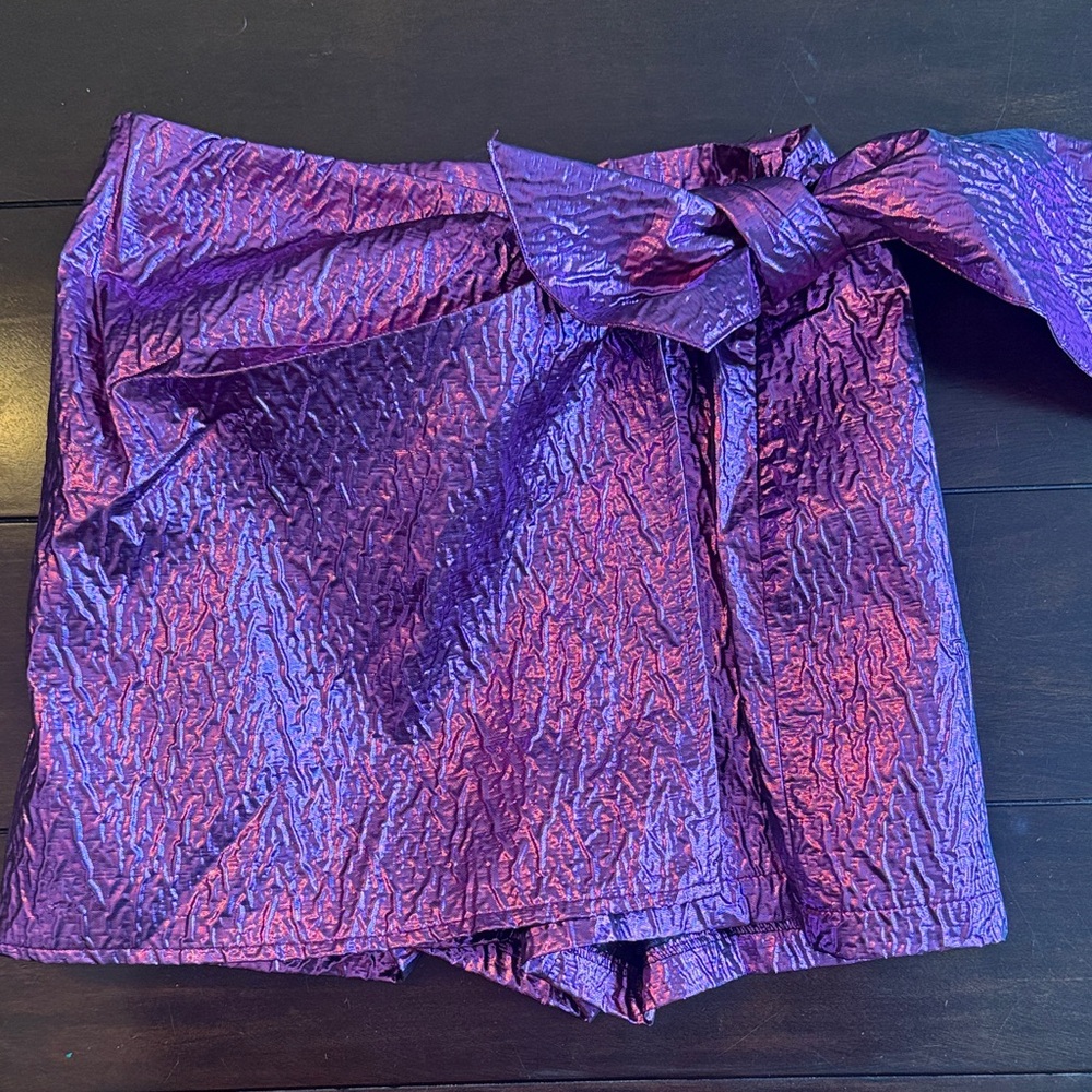 Purple Women's Shorts with Tie Waist